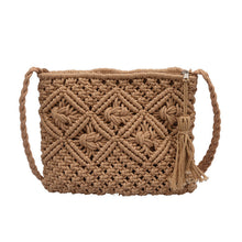 Load image into Gallery viewer, Woven Female Hollow Tassel Straw Handbag
