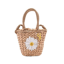 Load image into Gallery viewer, Small Straw Woven Bucket Handbag For Women