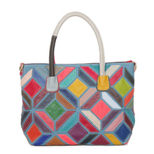 Load image into Gallery viewer, European American Style Colorful Leather Stitching Handbag