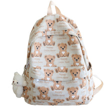 Load image into Gallery viewer, Bear Pattern All-Match Student Backpack