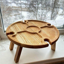 Load image into Gallery viewer, Wooden Outdoor Folding Picnic-table With Glass Holder