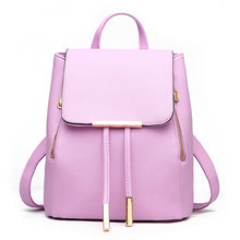 Load image into Gallery viewer, PU Leather College Style Casual Backpack For Young Ladies