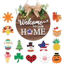 Load image into Gallery viewer, Interchangeable Wooden Door Hanger Ornaments