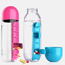 Load image into Gallery viewer, Plastic Drink Bottle With Medicine Pills Box
