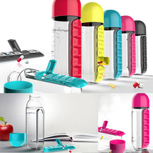 Load image into Gallery viewer, Plastic Drink Bottle With Medicine Pills Box
