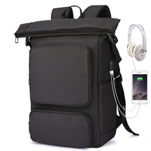 Load image into Gallery viewer, Black Waterproof Casual College Style Backpack