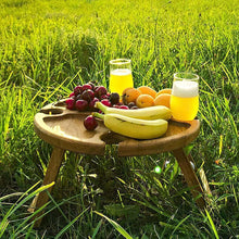 Load image into Gallery viewer, Wooden Outdoor Folding Picnic-table With Glass Holder