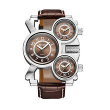 Load image into Gallery viewer, Dual Movement Men's Watch With Leather Strap