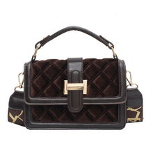Load image into Gallery viewer, Velvet Wide Shoulder Strap Crossbody Small Square Bag