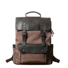 Load image into Gallery viewer, Breathable Leather Outdoor Canvas Backpack