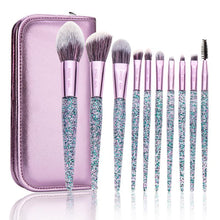 Load image into Gallery viewer, Makeup Brushes With Bag 10Pcs Foundation Blush Brushes
