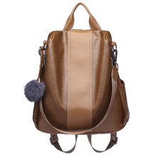 Load image into Gallery viewer, Soft Leather Backpack Female Large Capacity Retro Backpack