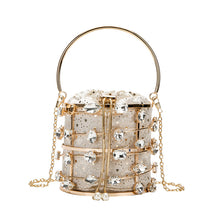 Load image into Gallery viewer, Metal Hollow Diamond Velvet Bracelet Handbag