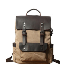 Load image into Gallery viewer, Breathable Leather Outdoor Canvas Backpack