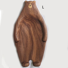 Load image into Gallery viewer, Cute Bear Wood Board Bread Plate Block Bear Shape Tray