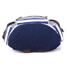 Load image into Gallery viewer, Women's Horizontal Striped Bag Canvas Backpack
