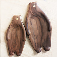 Load image into Gallery viewer, Cute Bear Wood Board Bread Plate Block Bear Shape Tray