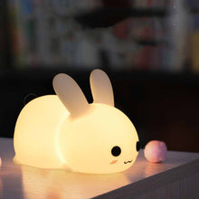 Load image into Gallery viewer, Rabbit LED Night Light Silicone Animal Cartoon Dimmable Lamp