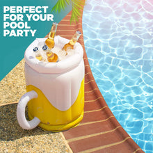 Load image into Gallery viewer, Large Inflatable Beer Mug Cooler Pool Float Drink Cooler