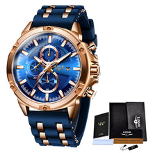 Load image into Gallery viewer, Men's Silicone Strap Sports Quartz Watch With Gift Box