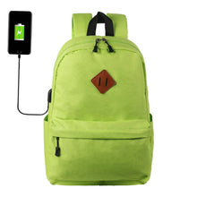 Load image into Gallery viewer, Universal Solid Color Backpack With USB Charging Port