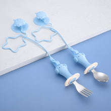 Load image into Gallery viewer, Infant Stainless Steel Training Spoon Fork Anti-drop