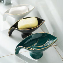 Load image into Gallery viewer, Ceramics Leaf Shape Soap Box Bathroom Soap Holder Storage