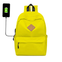 Load image into Gallery viewer, Universal Solid Color Backpack With USB Charging Port