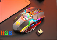 Load image into Gallery viewer, Color Wireless Gaming RGB Rechargeable Mute Button Mouse