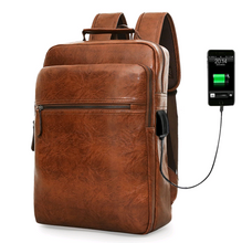 Load image into Gallery viewer, PU Large Capacity Laptop Travel Backpack For Men