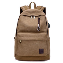 Load image into Gallery viewer, Unisex Canvas Backpack With USB Charging Port