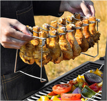 Load image into Gallery viewer, Portable Grilling Basket Mesh Clip 14 Slot Stainless Steel