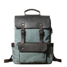 Load image into Gallery viewer, Breathable Leather Outdoor Canvas Backpack