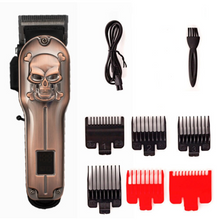 Load image into Gallery viewer, LCD Display Retro Skull Type Hair Clipper,Four Gears Titanium Alloy Blade Trimmer,2000mAh Metal Body Oil Head Haircut Machine