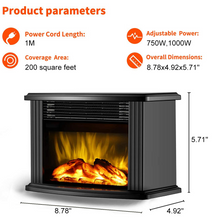 Load image into Gallery viewer, Electric Fireplace Heater LED Flame Effect Stove