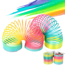Load image into Gallery viewer, Rainbow Spring Coil Toys Plastic Folding Spring Coil Sports Game