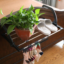 Load image into Gallery viewer, Stainless Steel Balcony Drying Rack Shoe Rack Portable Window Frame Hanger