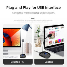 Load image into Gallery viewer, Gooseneck Computer Microphone USB Sound Card Monitor