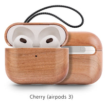 Load image into Gallery viewer, Back Cover Solid Wood Bluetooth Earphone Case