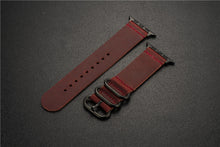 Load image into Gallery viewer, Nubuck Leather Three-Ring Pin Buckle Watch Strap