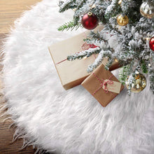 Load image into Gallery viewer, White Christmas Tree Skirt Plush Faux Fur Xmas Tree Carpet