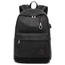 Load image into Gallery viewer, Unisex Canvas Backpack With USB Charging Port
