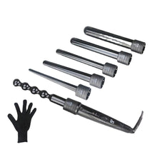 Load image into Gallery viewer, 6in1 Interchangeable Hair Curler Curling Iron Cone Bead Styling Tools Multiple Sizes Ceramic 9 32mm Magic Hair Curler 110 240V