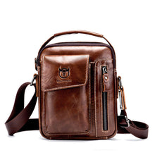 Load image into Gallery viewer, Men's Leather Solid Color Business Messenger Bag