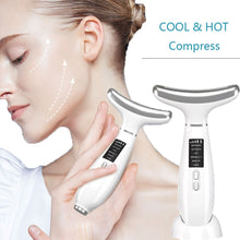 Load image into Gallery viewer, Ice Compress Neck Facial Lifting Device EMS Microcurrent LED Therapy Massager Skin Tightening Anti Wrinkles Skin Care Tools