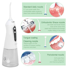 Load image into Gallery viewer, Portable Oral Irrigator Dental Water Flosser Device Thread Teeth Cleaning Whitening Pick Jet 360° Rotatable 6 Nozzles High Pulse