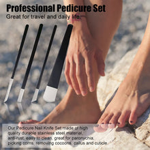 Load image into Gallery viewer, 4Pcs/Set Black Stainless Steel Pedicure Knife Professional