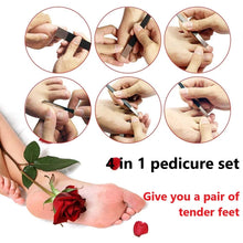 Load image into Gallery viewer, 4Pcs/Set Black Stainless Steel Pedicure Knife Professional