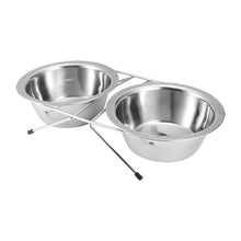 Load image into Gallery viewer, Stainless Steel Pet Cat Double Bowl With Raised Stand