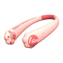 Load image into Gallery viewer, Mini Portable USB Bladeless Cute Cat Paw Neck Fan